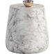 Aries 16 X 15 inch Marble Look / White Outdoor End Table